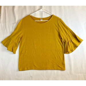 Old Navy Women's Tunic Top M 3/4 Bell Sleeve Yellow